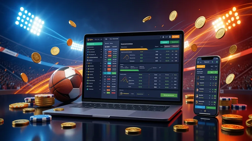 Laptop y celular muestran apuestas deportivas de fútbol, básquetbol y tenis